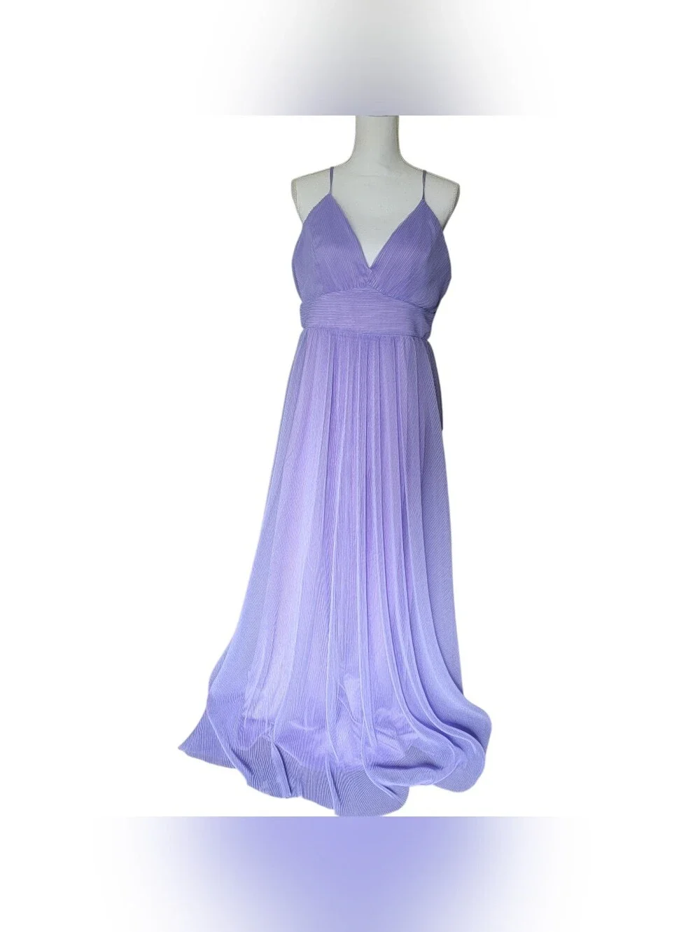 Lulus Angelic Entrance Lavender Pleated Tulle Maxi Dress